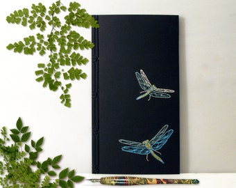 Dragonfly Journal. Embroidered Notebook. Nature Notebook. Dragonfly Notebook. Poetry Journal. Gift for Him. Gift for Her. Entomology Journal