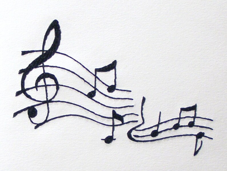 Music Journal. Embroidered A5 Notebook. Notes on Pentagram. Etsy