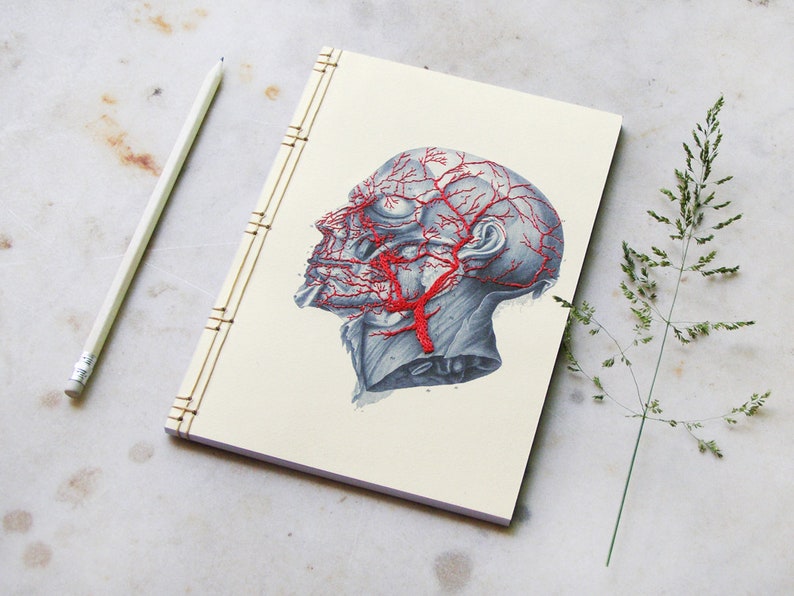 Anatomy Journal. Embroidered Notebook. Anatomical Journal. Etsy