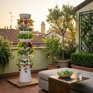 IDROOO Max - Torre hidropónica de diseño moderno, archivo STL, macetero decorativo para el hogar y el balcón, Ø20cm (descarga digital)
