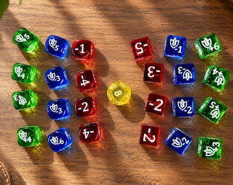 Personalized Riftbound TCG Buff/Debuff Dice Set – Unofficial Engraved Acrylic Dice (13 pcs)