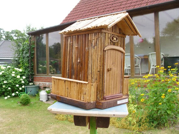 Bird Feeder Bamboo House Etsy