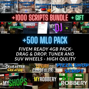 FiveM Server Bundle: 1,000+ Scripts + MLO Interiors (QBCore/ESX Ready)