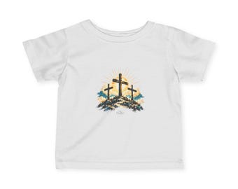 Three Crosses Infant Tee | Christian Easter Resurrection design