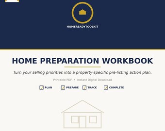 Home Preparation Workbook Printable | Pre-Listing Action Plan | Repairs Staging Budget Tracker | Digital Download