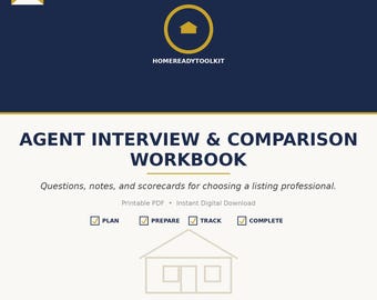 Real Estate Agent Interview Checklist | Realtor Comparison Scorecard Printable | Choosing a Listing Agent | Digital Download