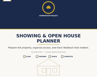 Showing Checklist Printable | Open House Planner | Home Seller Access & Feedback Tracker | Digital Download