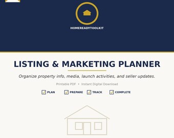 Listing Launch Checklist Printable | Real Estate Marketing Planner | Track Photography & Launch Milestones | Digital Download