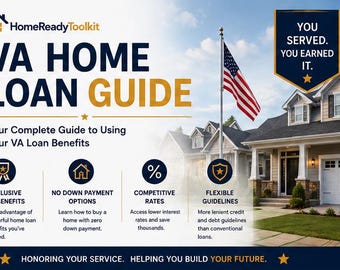 Guia de Empréstimo Imobiliário para Veteranos, Planejador de Compra de Imóvel para Veteranos, Lista de Verificação, Livro de Exercícios (PDF Digital)
