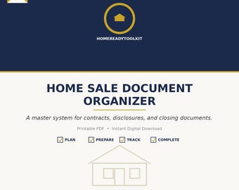 Home Sale Document Organizer Printable | Real Estate Paperwork Tracker | Closing Documents Checklist | Digital Download