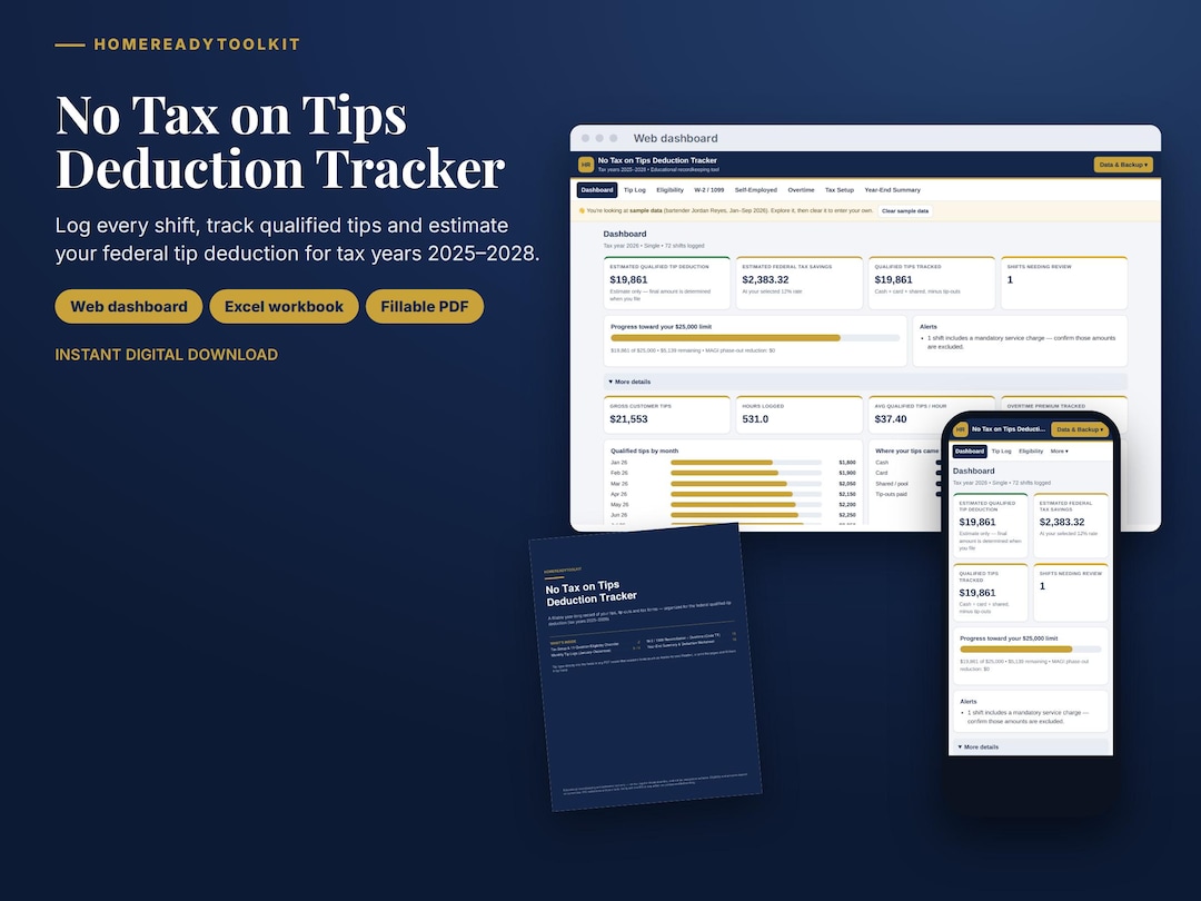 Tip Tracker for Servers and Bartenders