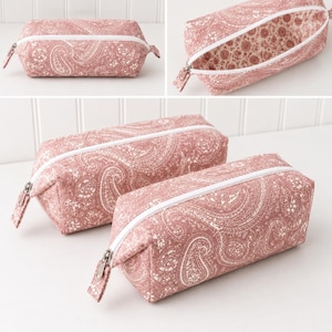 Zipper Pouch Sewing Pattern PDF, Makeup Bag Pattern, Cosmetic Bag Tutorial, Boxy Pouch Pattern, Beginner Sewing, Instant Download