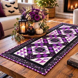 Weihnachtstischläufer-Schnittmuster (PDF), Quiltmuster für einen festlichen Tischläufer, einfaches Patchwork-Nähprojekt, Sofort-Download