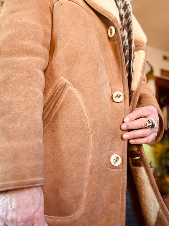 Vintage 1950s Abercrombie & Fitch Shearling Coat - image 7