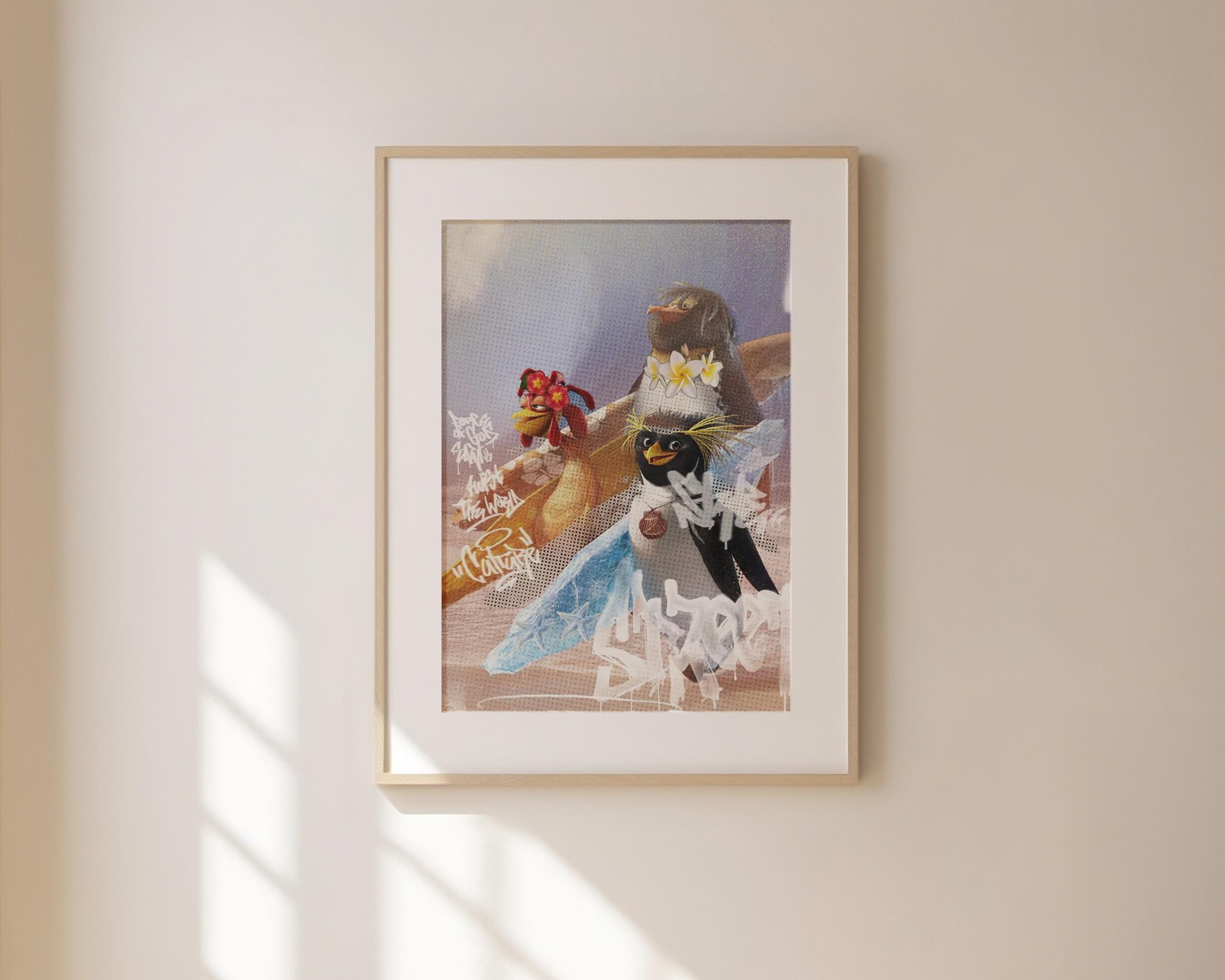 日本未発売 レア SURF'S UP ウォールキャンバス 壁張り アート Surfs up movie - Etsy 日本
