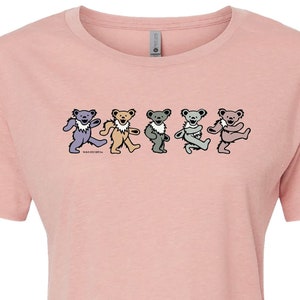 Grateful Dead Pastel Dancing Bears Women’s Short Shirt | Cropped Tee, Dead and Company, Summer Tour, Pink or Purple