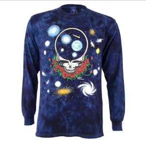 Grateful Dead Space Your Face Long Sleeve Tie Dye Shirt Vintage Dead, SYF, Skull, Roses, Unisex, Tee image 1