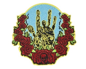 Jerry Garcia Hand in Roses Patch, Vintage Grateful Dead Patch | Iron On, Embroidered
