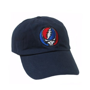 Grateful Dead Hat, Steal Your Face, Ball Cap, Embroidered, Stealie, SYF, Classic, Blue