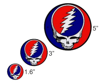 Steal Your Face Sticker, Grateful Dead Decal, Sizes - small, medium, large, xlarge | SYF Bolt, Stealie, Bumper Sticker, Vintage Dead