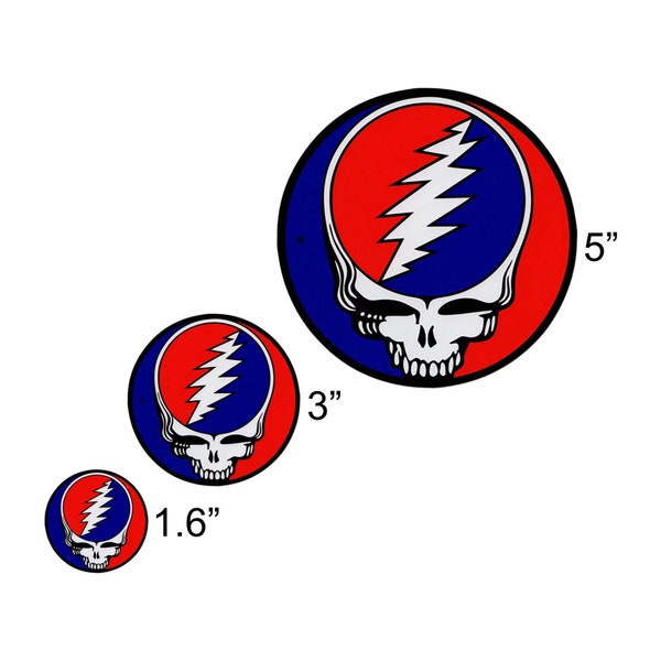 Steal Your Face Sticker, Grateful Dead Decal, Sizes - small, medium, large, xlarge | SYF Bolt, Stealie, Bumper Sticker, Vintage Dead