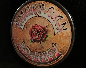 Grateful Dead American Beauty Magnet, Large Round Button Magnet, Deadhead, Official GDM