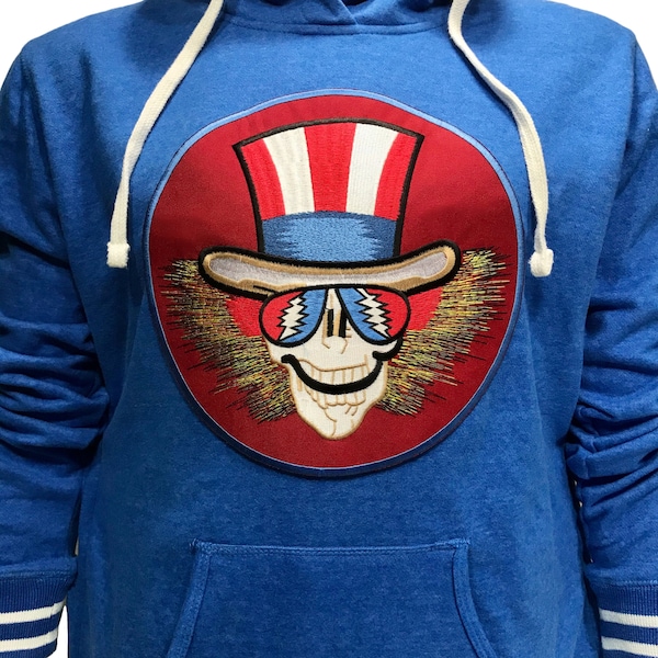 Grateful Dead Extra Large Patch, Uncle Sam, Psychedelic Back Patch | Oversized, US Blues, Top Hat, Iron On, Embroidered