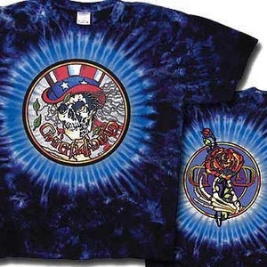Grateful Dead Tie Dye Uncle Sam Shirt, Psycle Sam Shirt | US Blues, Tophat, Rose, Short Sleeve T Shirt