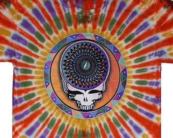 Grateful Dead Steal Your Face Shirt, Tie Dye Concert Tee, Steal Your Feathers | West Coast, 1995, Summer Tour, Vintage Dead, Stealie