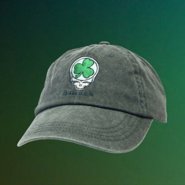Grateful Dead Hat, Steal Your Shamrock | Celtic, Irish, St Patrick’s, Embroidered, Ball Cap, Steal Your Face, Stealie, Vintage Dead, Green