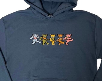 New Grateful Dead Dancing Bears Natural Hues Hoodie, Deadhead Hooded Sweatshirt | S, M, L, Xl, 2XL, 3XL, Earth tones, Adult Unisex