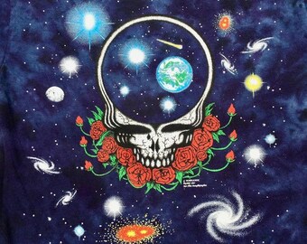 Maglietta Grateful Dead Space Your Face - Taglia Large Grigia - Morbida