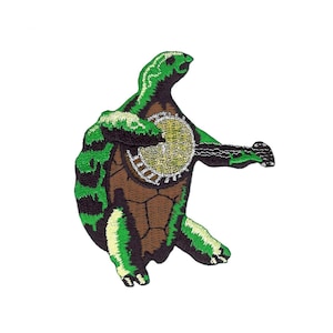 Grateful Dead Terrapin Banjo Patch, Dancing Terrapin, Terrapin Station, Iron On, Applique, Embroidered, Small