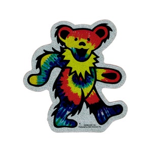 Dancing Bear Glitter Tie Dye Grateful Dead Sticker, Dead Bear, Decal, Bumper Sticker