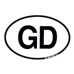 Grateful Dead Sticker, GD Bumper Sticker | Vintage Dead, Oval, White