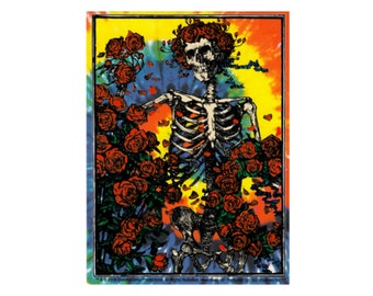 Grateful Dead Skull & Roses Sticker, Bertha Tie Dye Swirl, Bumper Sticker | decal, slap