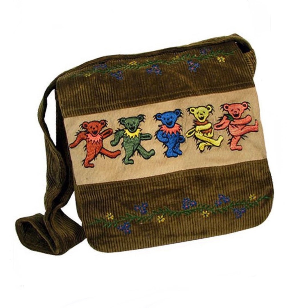 【GRAVER】23SS★ Flower Bear Embroidery Cross Messenger Bag Flower Bear Embroidery Cross Curved Messenger Bag - GRAVER