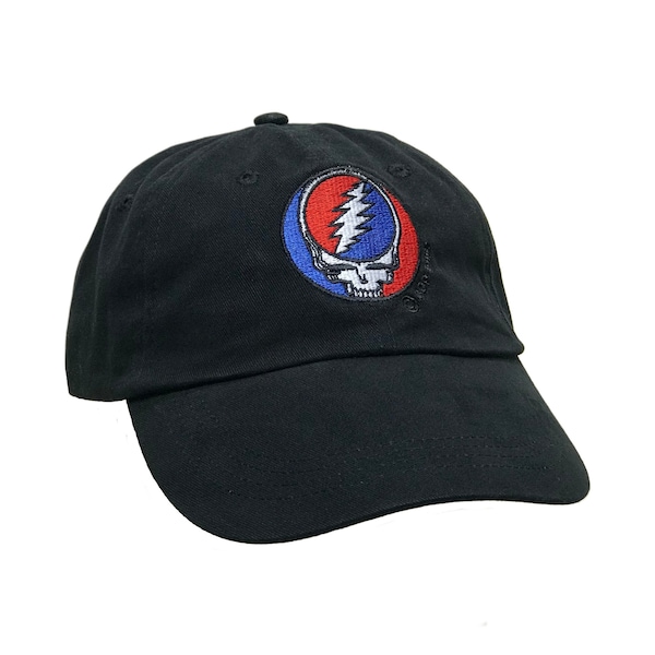 Grateful Dead Hat, Steal Your Face, Ball Cap, Embroidered, Stealie, SYF, Vintage Dead, Black