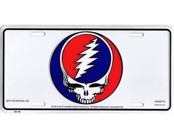 Steal Your Face License Plate, Grateful Dead Vanity Plate, Deadhead gift, Embossed Metal