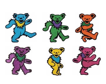 Dancing Bear Small Patch, Grateful Dead Bear Patch, Jerry Dancing Bear Small Patch, Grateful Dead Bear Patch, Jerry