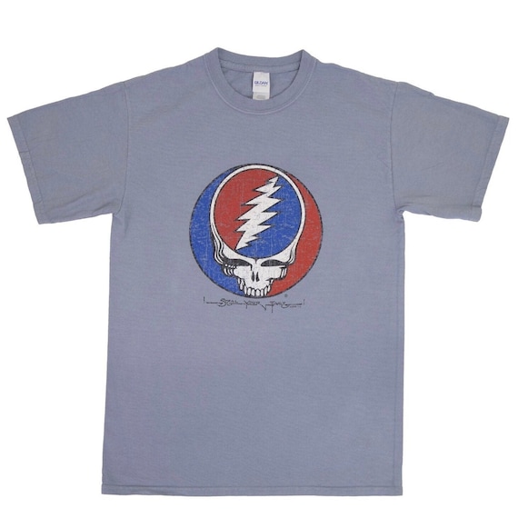 Grateful Dead Steal Your Face T Shirt, Distressed Pigment Dyed