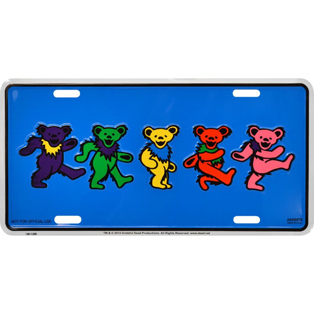 Dancing Bears License Plate, Grateful Dead Vanity Plate, Deadhead