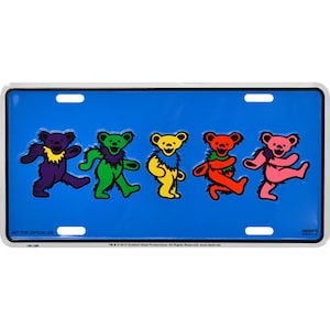 Dancing Bears License Plate, Grateful Dead Vanity Plate, Deadhead gift, Embossed Metal