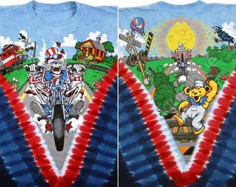 Grateful Dead Psycle Sam & Friends Unisex Tie Dye Shirt | Terrapin Station, Dancing Bears, Train, Sphere Las Vegas, Shakedown, Vintage Dead