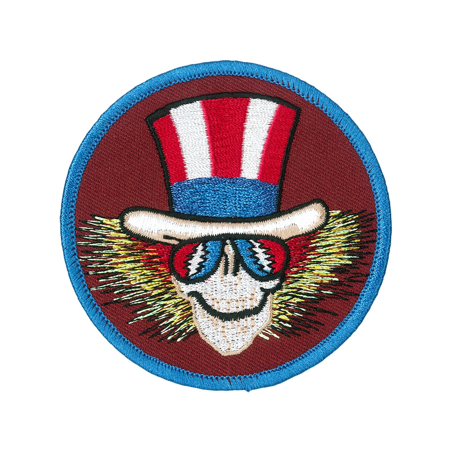 Uncle Sam Grateful Dead Patch Top Hat Skeleton US Blues Etsy
