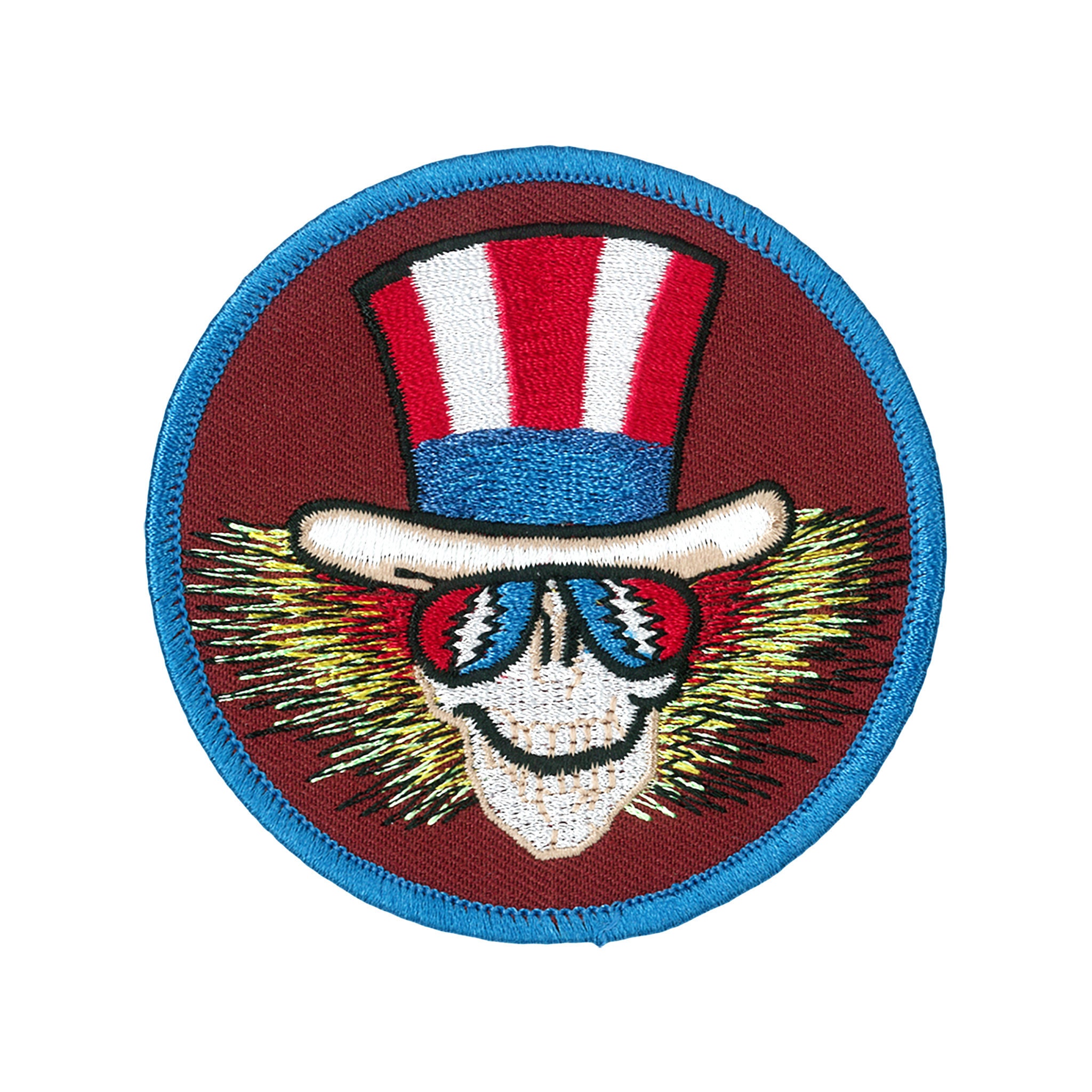 GRATEFUL DEAD DANCING SKELETONS WITH TOPHAT EMBROIDERED PATCH !