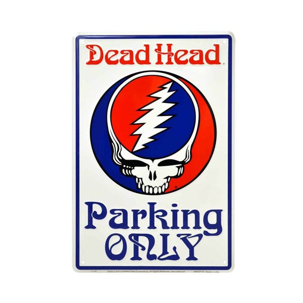 Grateful Dead Steal Your Face Deadhead Parking Sign, Embossed Metal