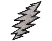Grateful Dead Bolt Patch, Silver Lightning Bolt | 13 Point, Dead