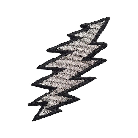 Grateful Dead Bolt Patch, Silver Lightning Bolt | 13 Point, Dead