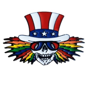 Grateful Dead Pin - Uncle Sam Skeleton Pin, Psycle Sam, 13 point bolt | Official GDP, Enamel Pin